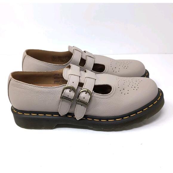 Dr. Martens Shoes - Dr Martens Mary Jane Shoes Womens 11 Parchment Beige 8065 Virginia Leather NWOB